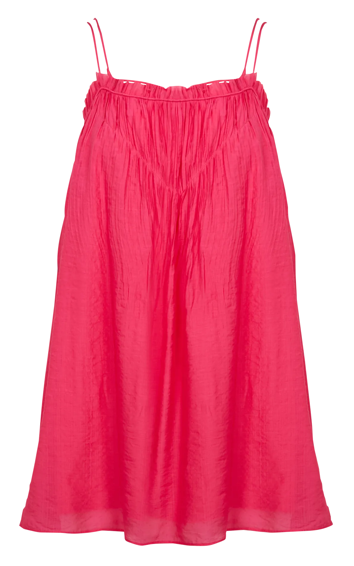 Vestido corto efecto arrugado en rosa