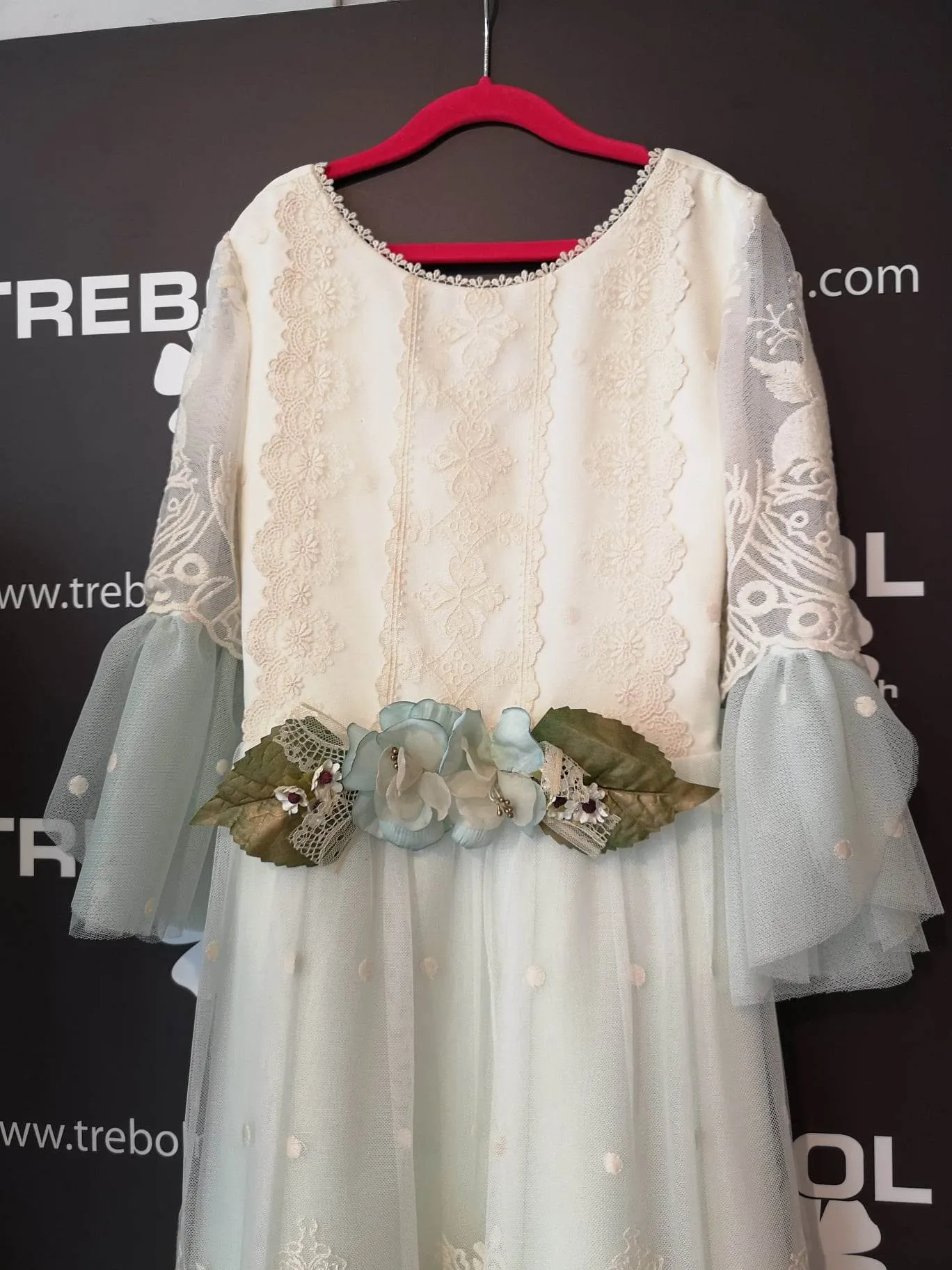 Vestido de comunión agua marina
