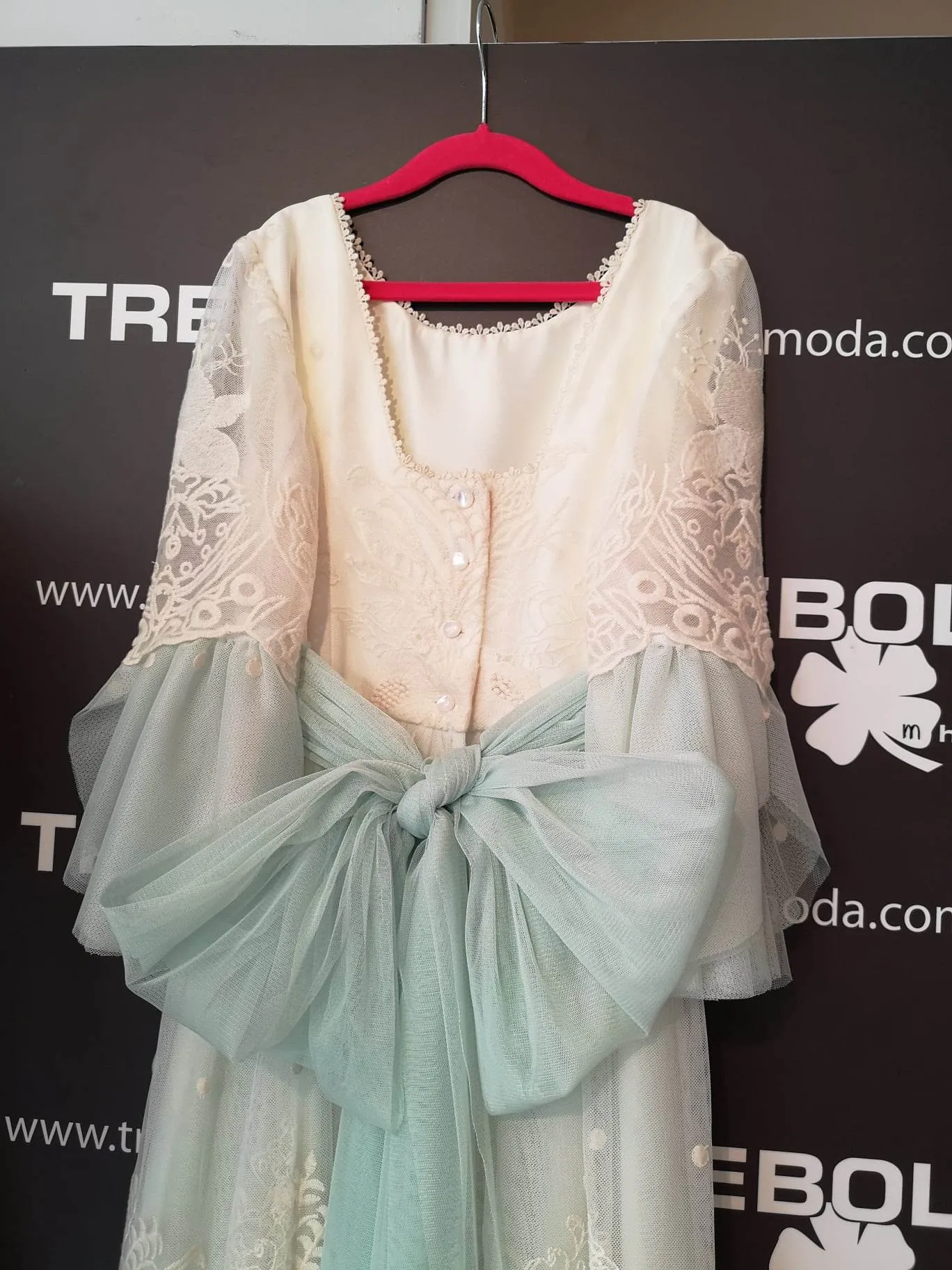 Vestido de comunión agua marina