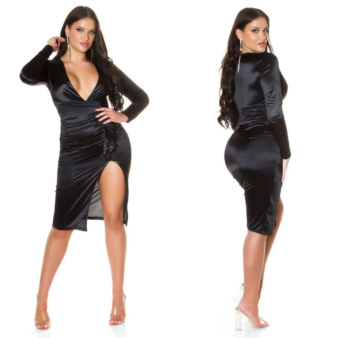 Vestido de Fiesta Escotado Negro