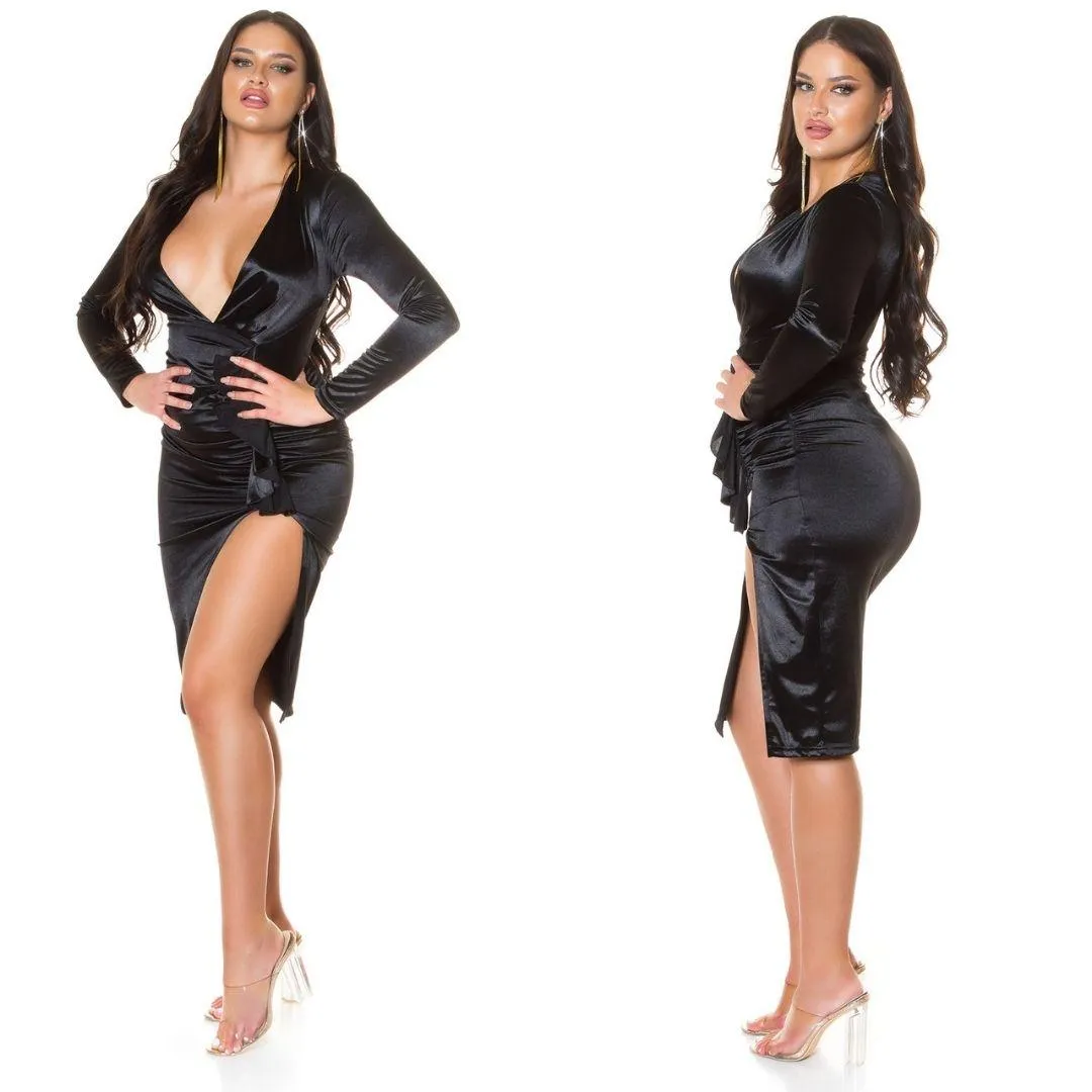 Vestido de Fiesta Escotado Negro