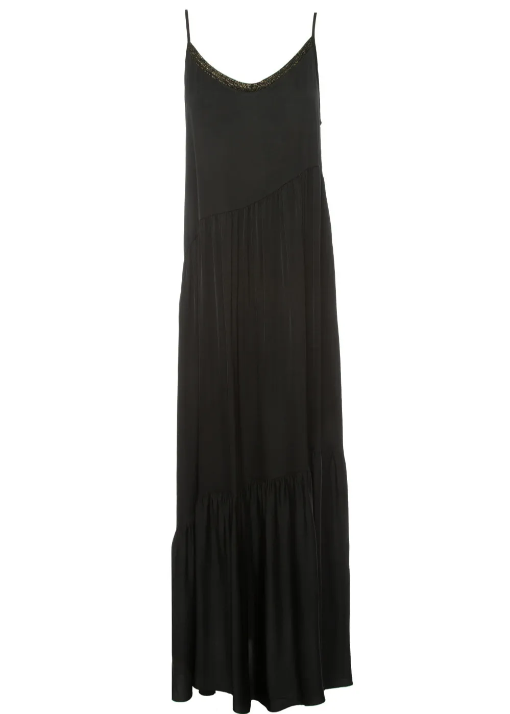 Vestido largo negro viscosa