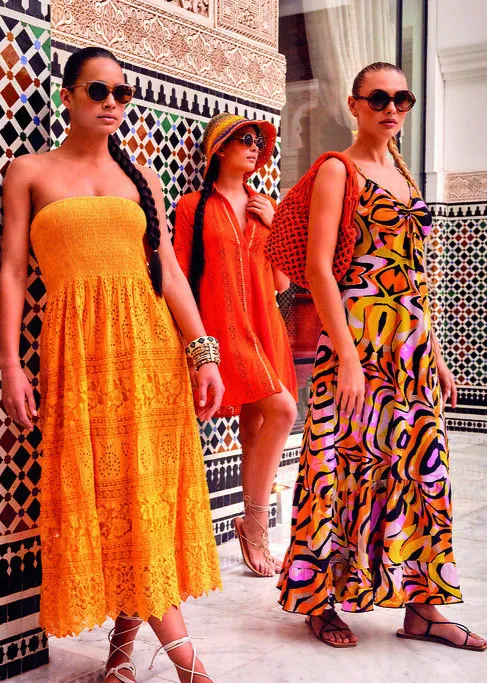 Vestido largo sedoso multicolor