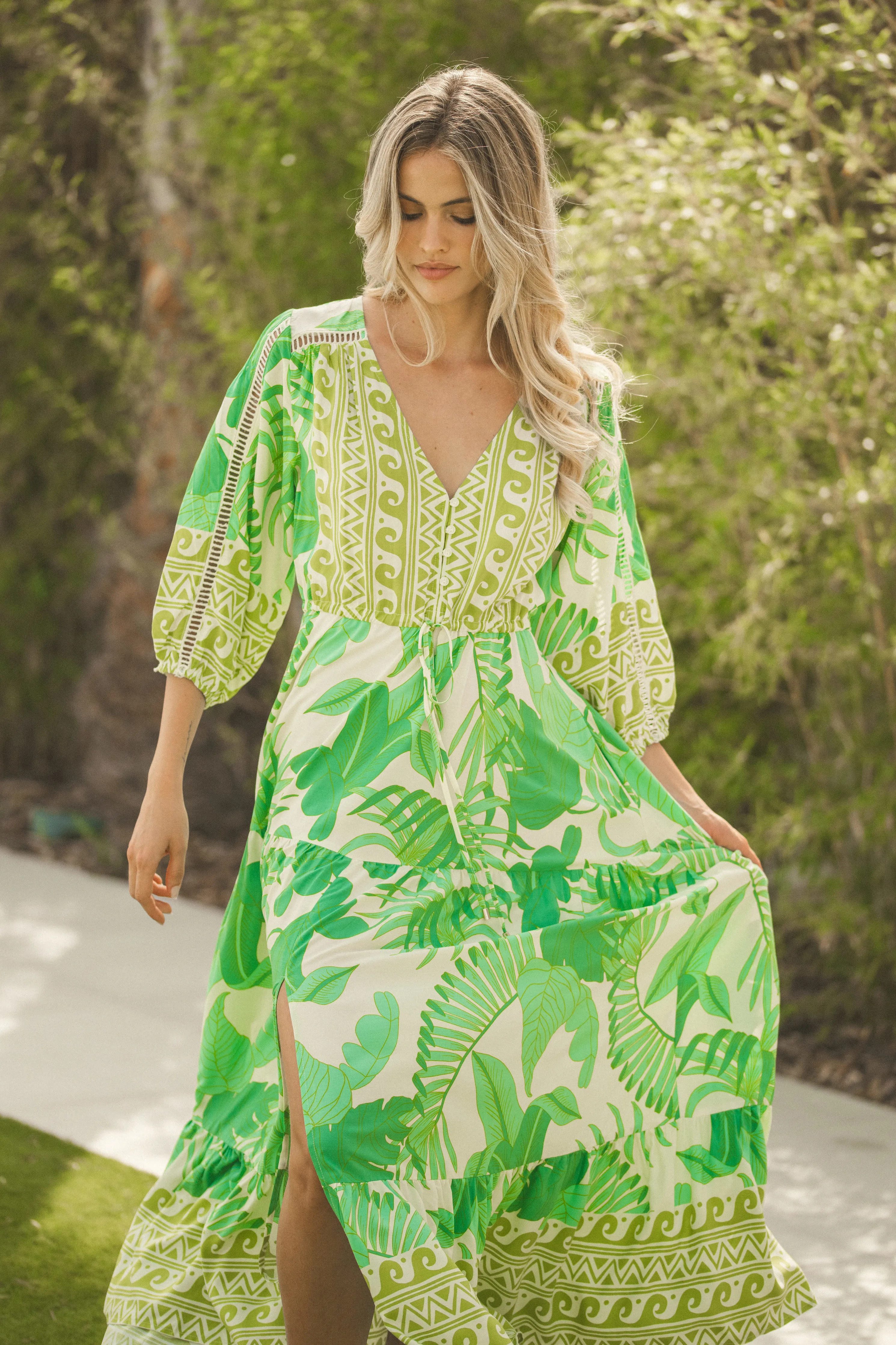 Vestido Midi Palmetto Ebony