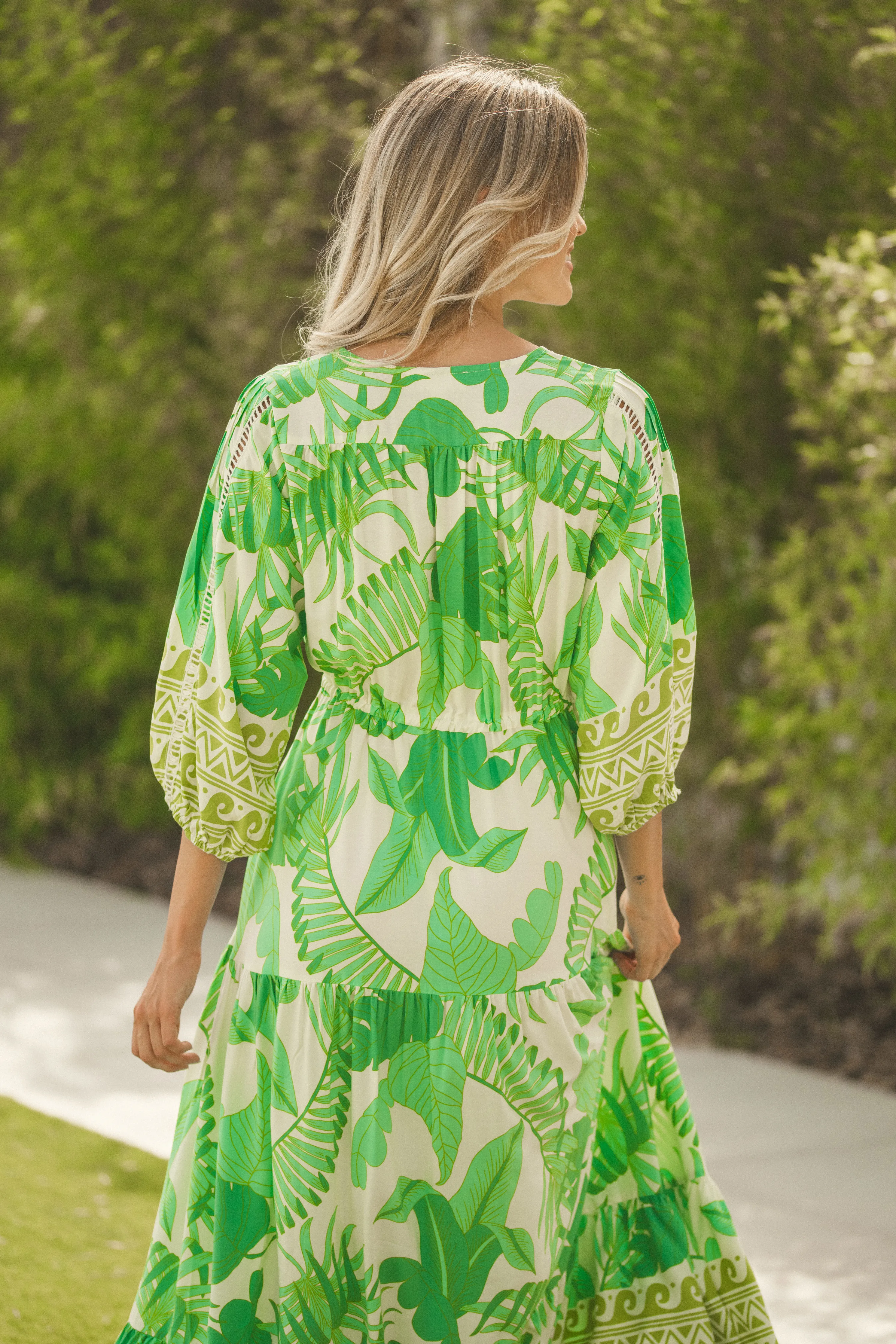 Vestido Midi Palmetto Ebony