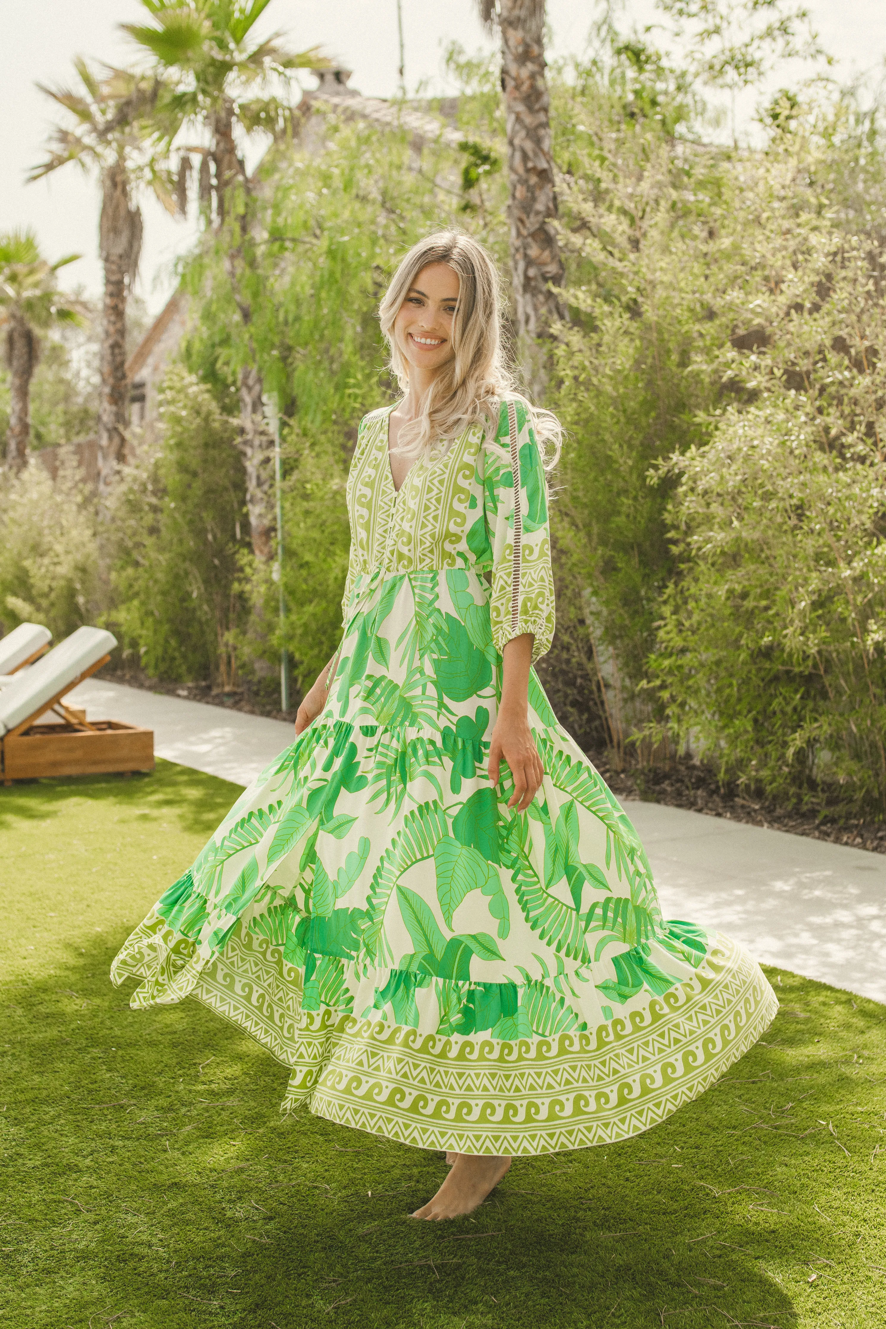 Vestido Midi Palmetto Ebony