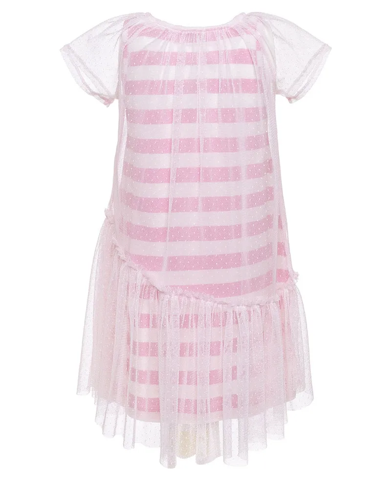 VESTIDO NIñA MONNALISA RAYAS LOLA BUNNY BIMATERIAL