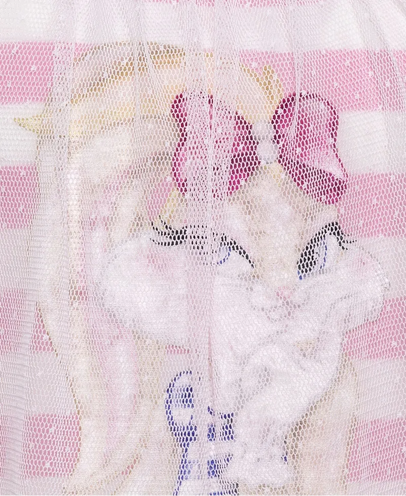 VESTIDO NIñA MONNALISA RAYAS LOLA BUNNY BIMATERIAL