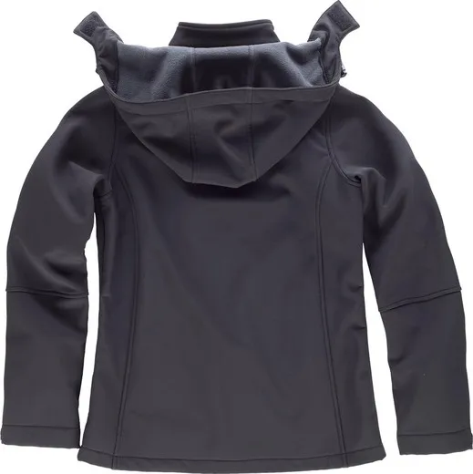 Workshell de mujer con capucha y detalles reflectantes Negro