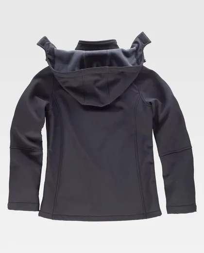 Workshell de mujer con capucha y detalles reflectantes Negro