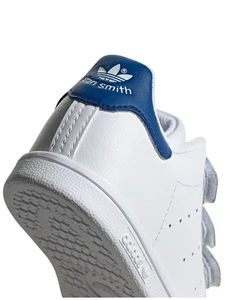 zapatilla adidas stan smith cf i blanco/azul bebé