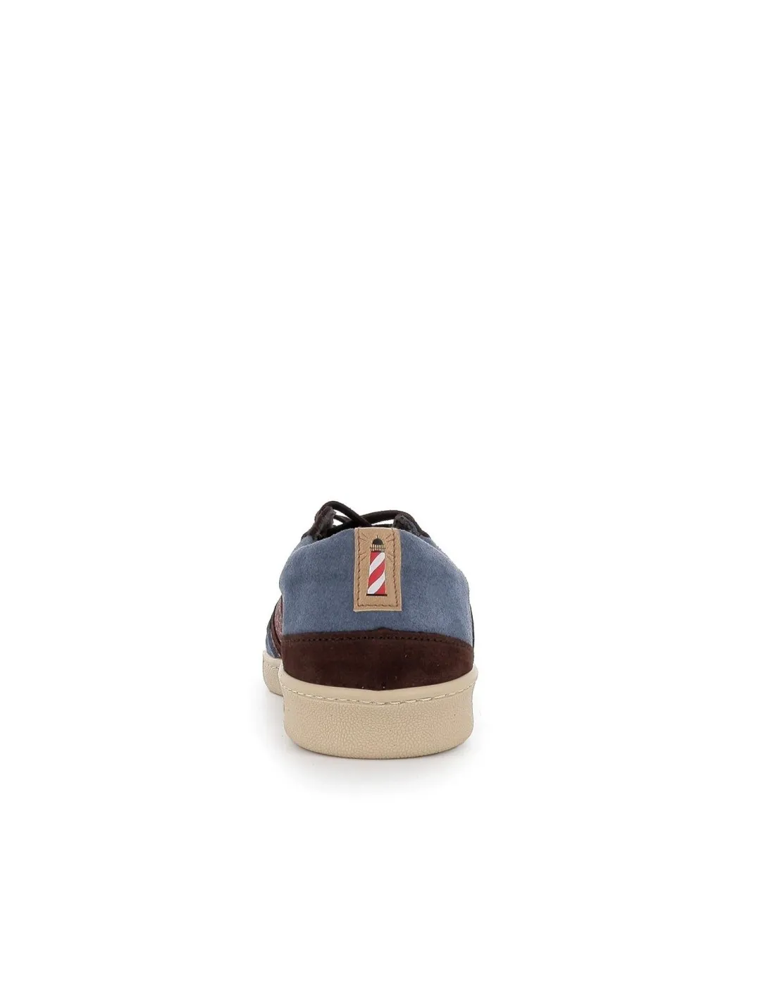 Zapatilla de serraje azul, camel y rojo hombre Morrison