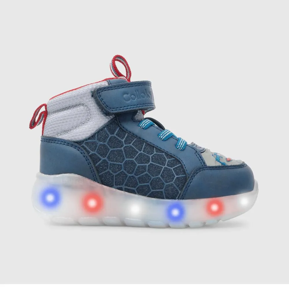 Zapatilla Infantil Con Luces Niño Colloky Azul
