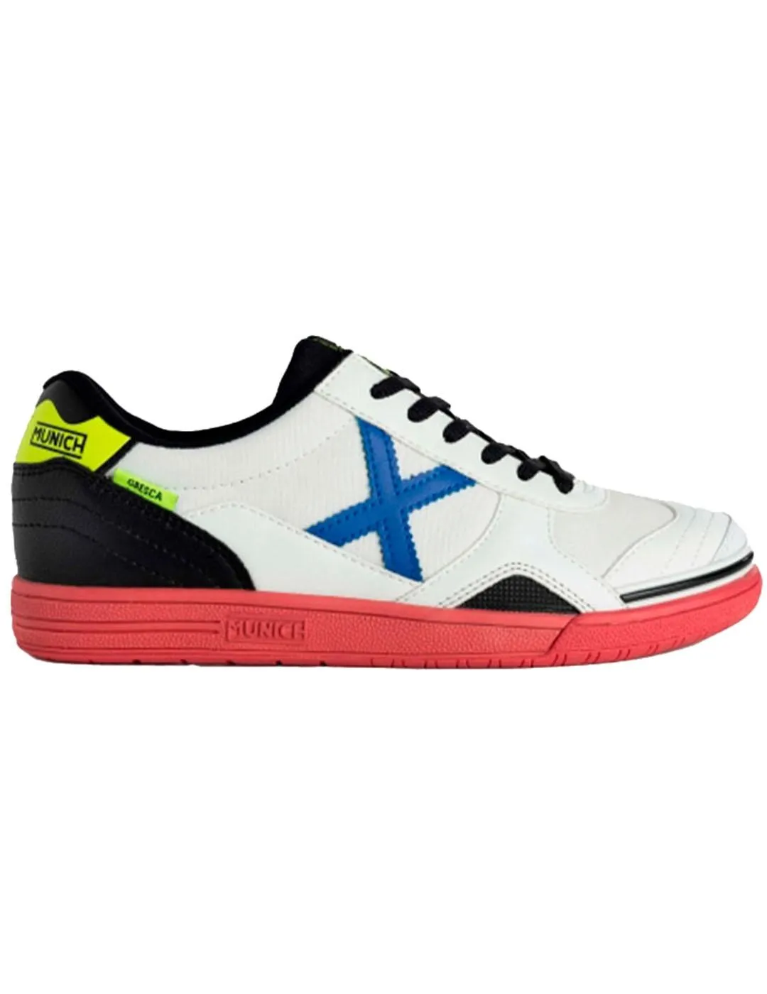 Zapatilla Sala Hombre Munich Gresca 309 Blanca Azul Rojo