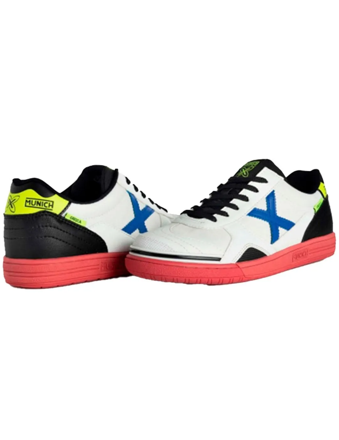 Zapatilla Sala Hombre Munich Gresca 309 Blanca Azul Rojo