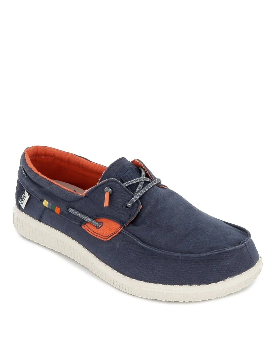 Zapatilla tipo mocasín hombre lona verano azul Walking Pitas