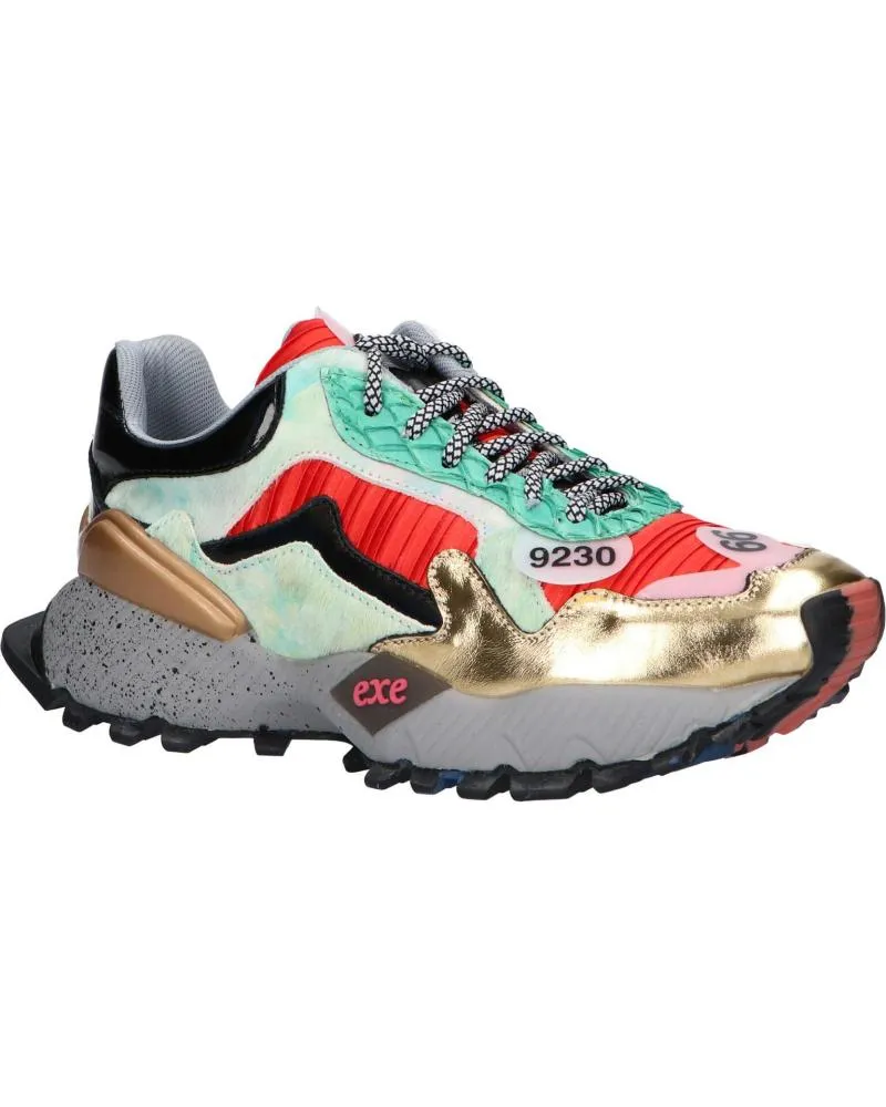 ZAPATILLAS DEPORTE EXE  DE MUJER 13428M  LEATHER GOLD RED