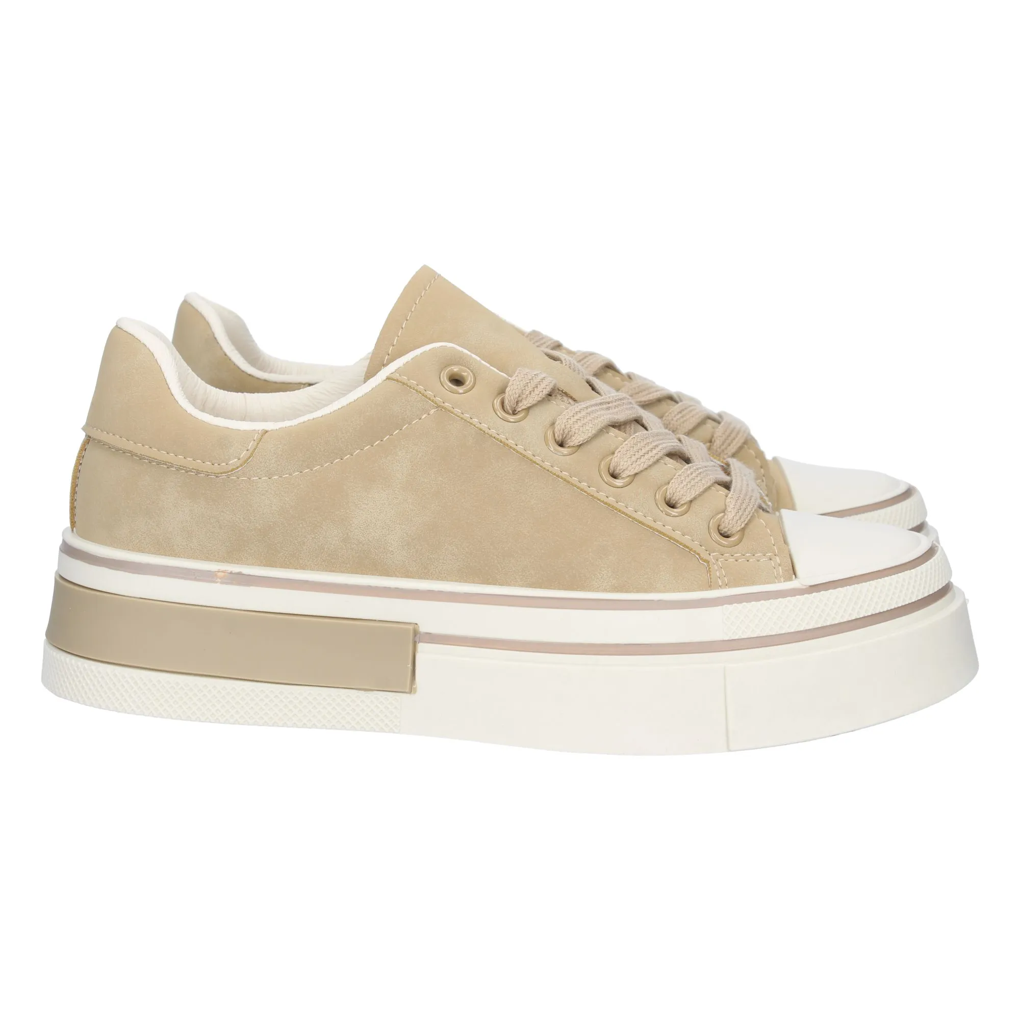 Zapatillas deportivas para mujer color beige