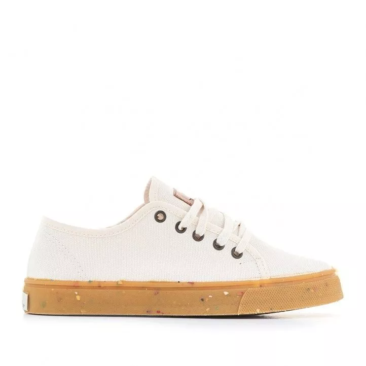 Zapatillas lona SHOECOLOGY beige y cordones