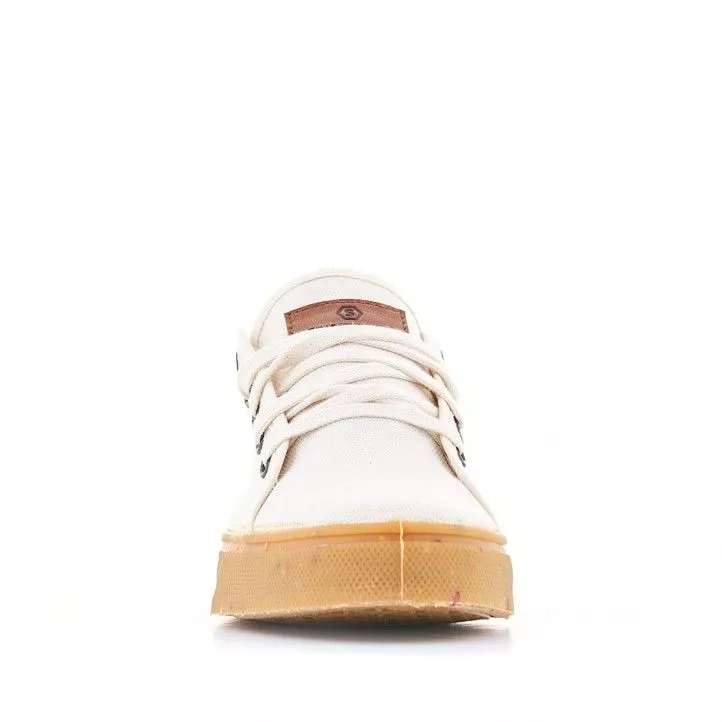 Zapatillas lona SHOECOLOGY beige y cordones