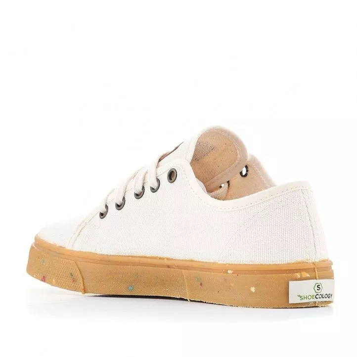 Zapatillas lona SHOECOLOGY beige y cordones