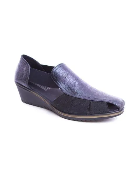 zapato 24hrs cuña abierto azul