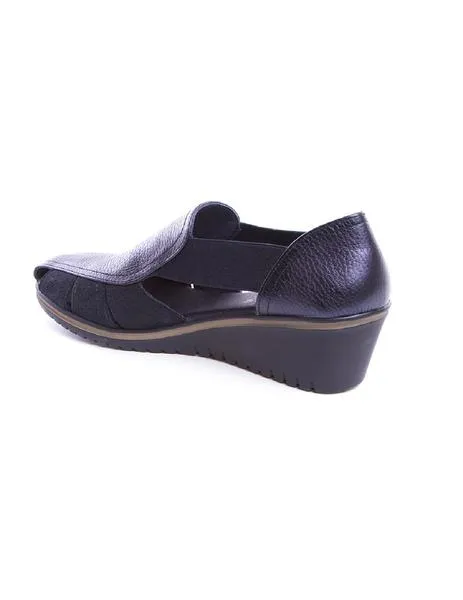 zapato 24hrs cuña abierto azul
