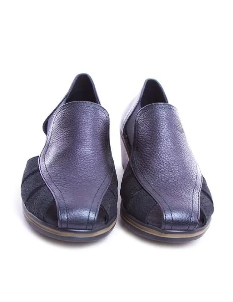 zapato 24hrs cuña abierto azul