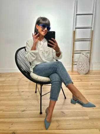 Zapato Destalonado KLEYA Azul Jean