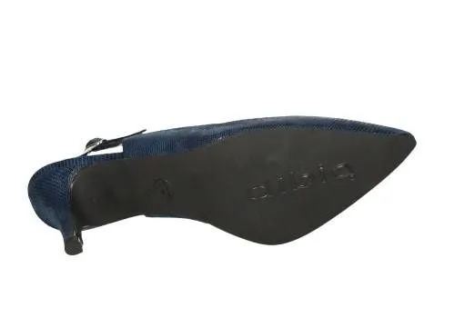 Zapato Tejus Azul Talon Descubierto