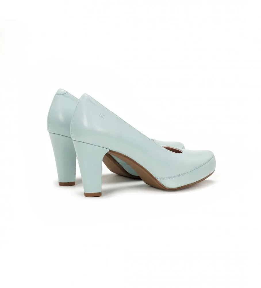 ZAPATOS DE PIEL BLESA D5794 AZUL ALTURA TACóN 6CM
