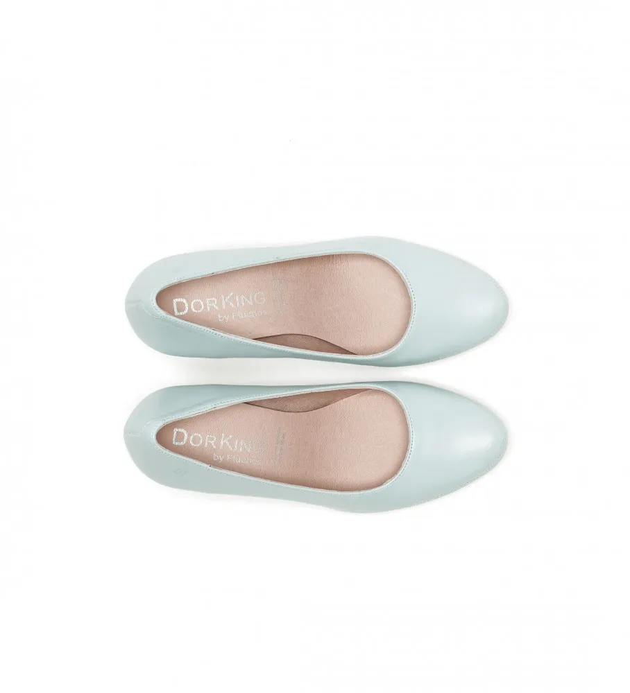 ZAPATOS DE PIEL BLESA D5794 AZUL ALTURA TACóN 6CM