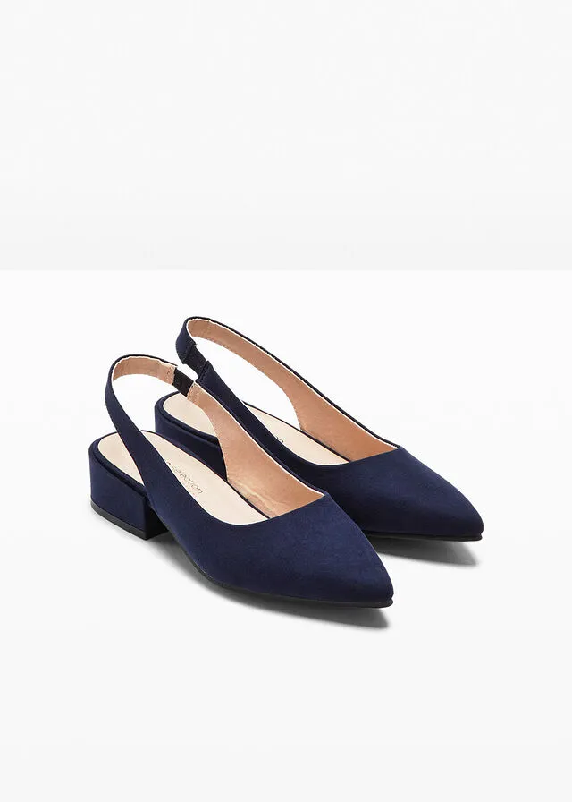 Zapatos de tacón con talón al descubierto Azul marino