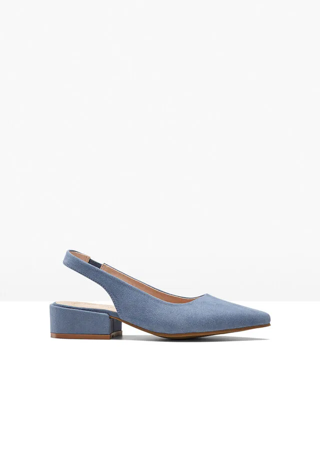 Zapatos de tacón con talón al descubierto Azul vaquero
