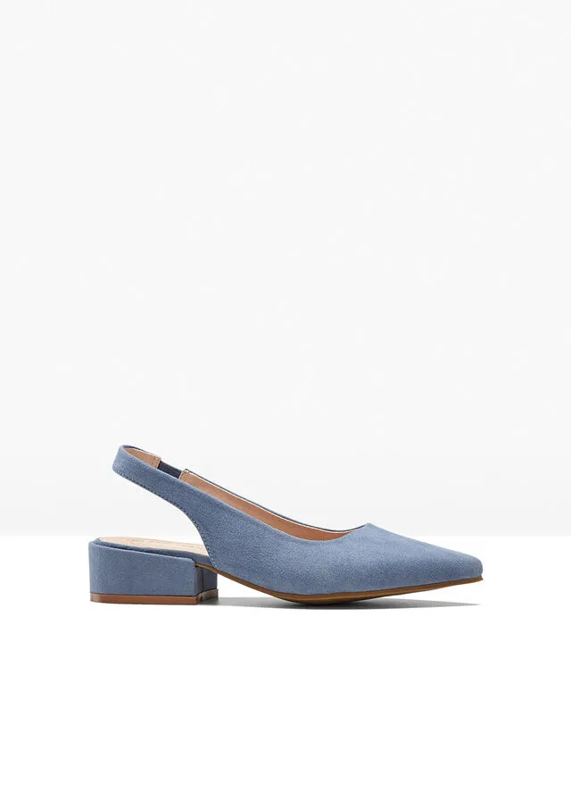 Zapatos de tacón con talón al descubierto Azul vaquero