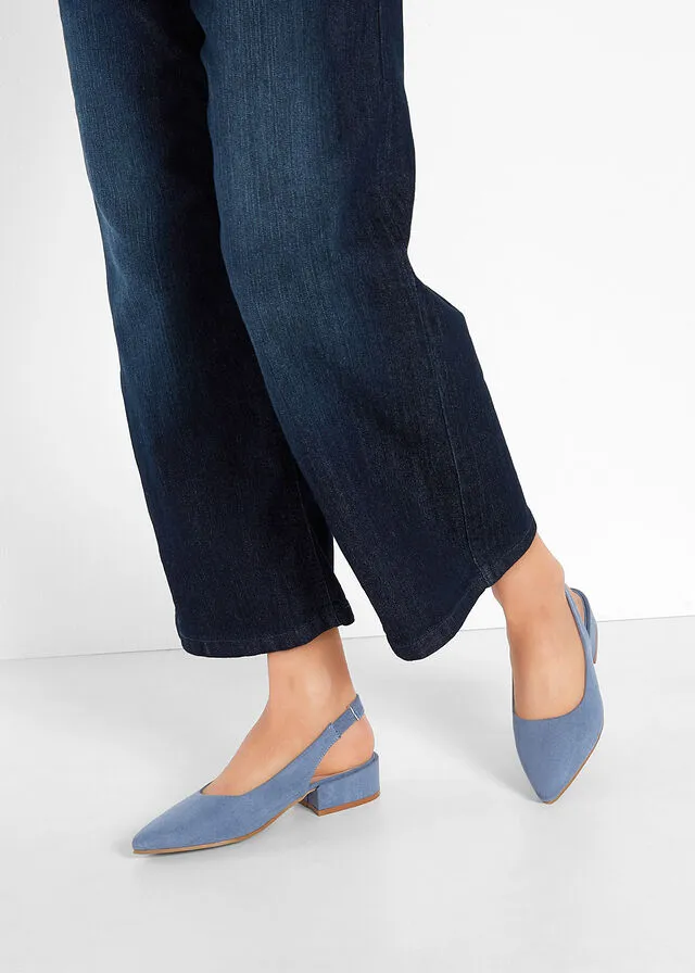 Zapatos de tacón con talón al descubierto Azul vaquero