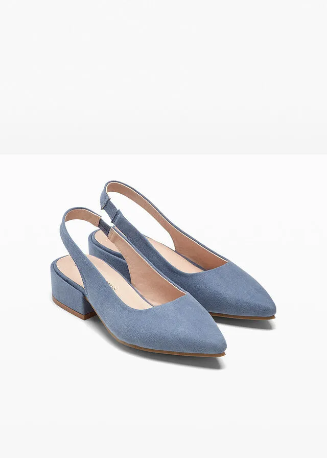 Zapatos de tacón con talón al descubierto Azul vaquero