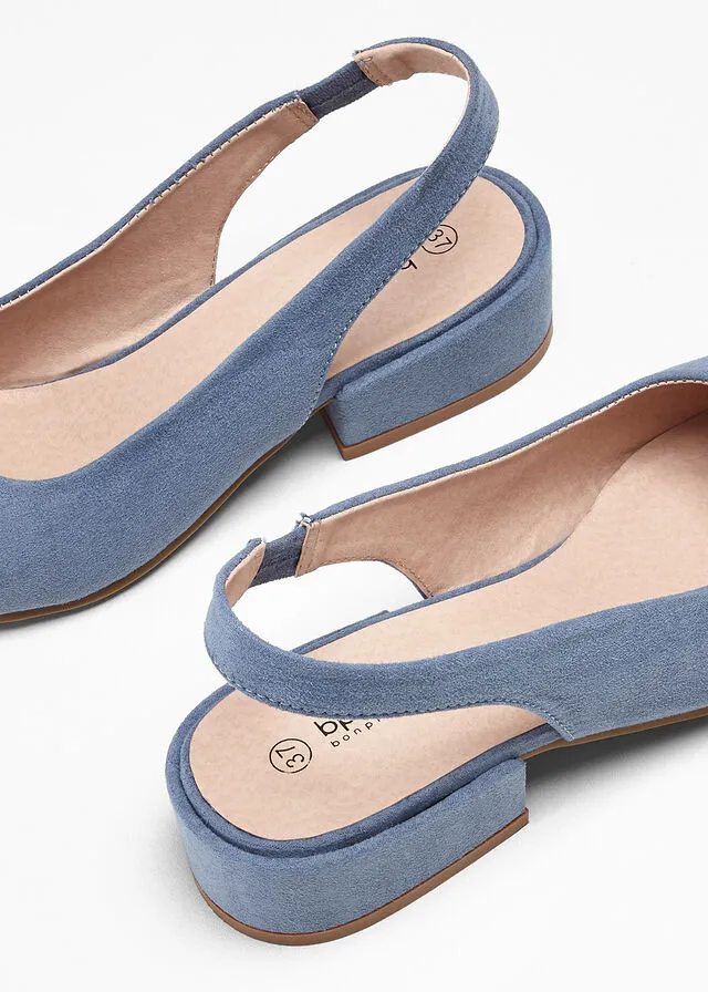 Zapatos de tacón con talón al descubierto Azul vaquero