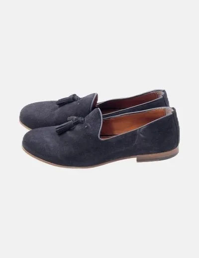 Zara Zapato antelina azul marino