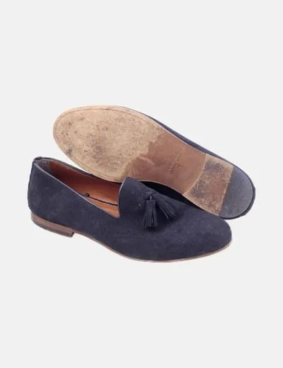Zara Zapato antelina azul marino